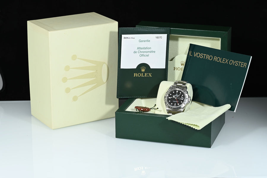ROLEX | EXPLORER II Ref. 16570 Black Dial | Rolex Box and Papers, 2005 Never Polished