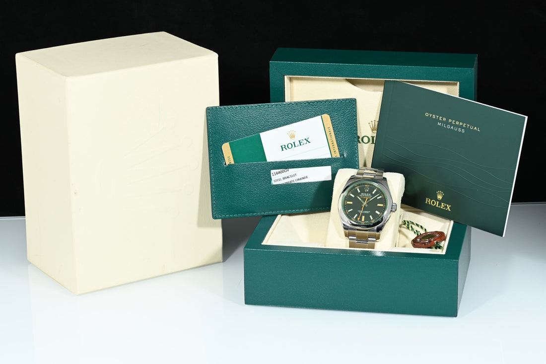 ROLEX | Oyster Perpetual MILGAUSS Green Vetro Verde Ref. 116400GV Scatola e Garanzia Rolex, 2015