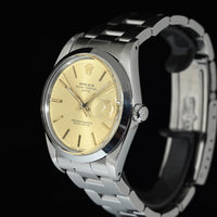 Rolex | Oyster Perpetual DATE Quadrante champagne Automatico, Acciaio, 34 mm. Ref. 15000 Scatola e garanzia Rolex 1989