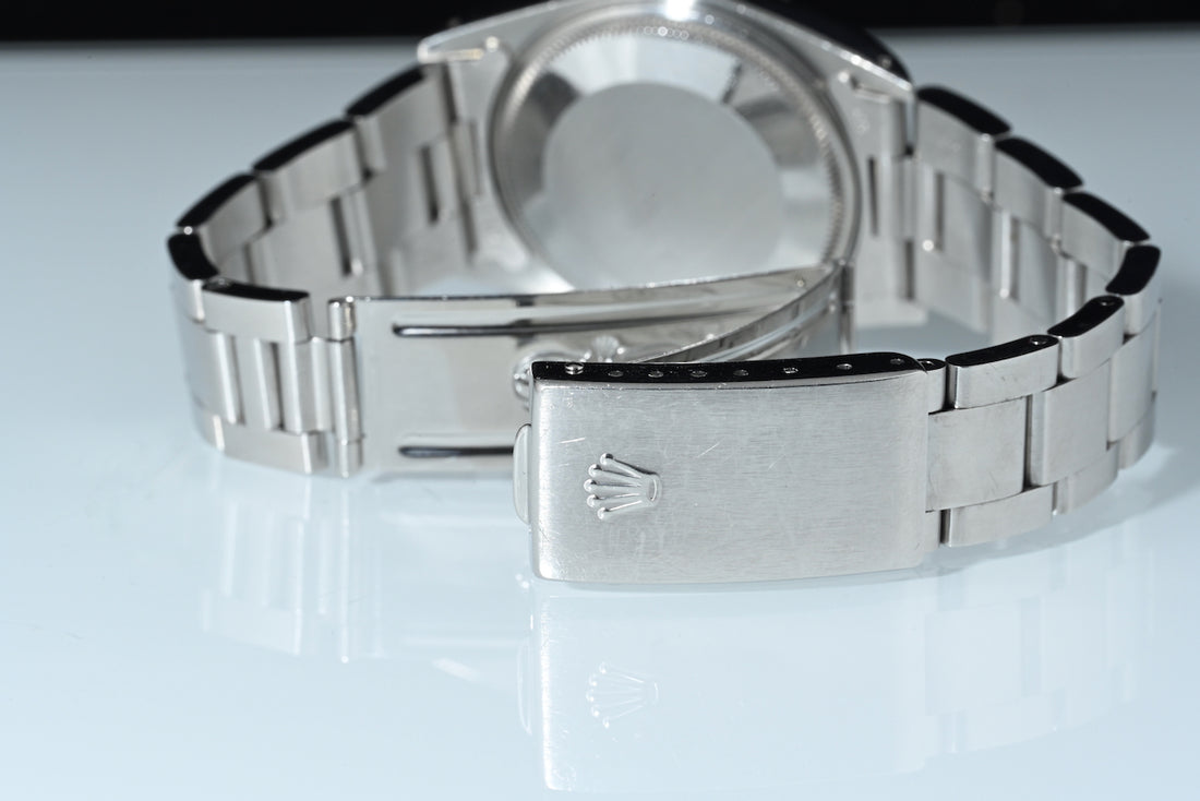 Rolex | Oyster Perpetual DATE Quadrante champagne Automatico, Acciaio, 34 mm. Ref. 15000 Scatola e garanzia Rolex 1989