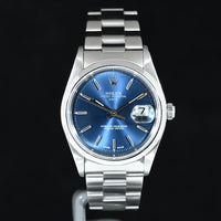 Rolex | Oyster Perpetual Date Ref. 15200, 34 mm, steel, blue dial, Year 1996