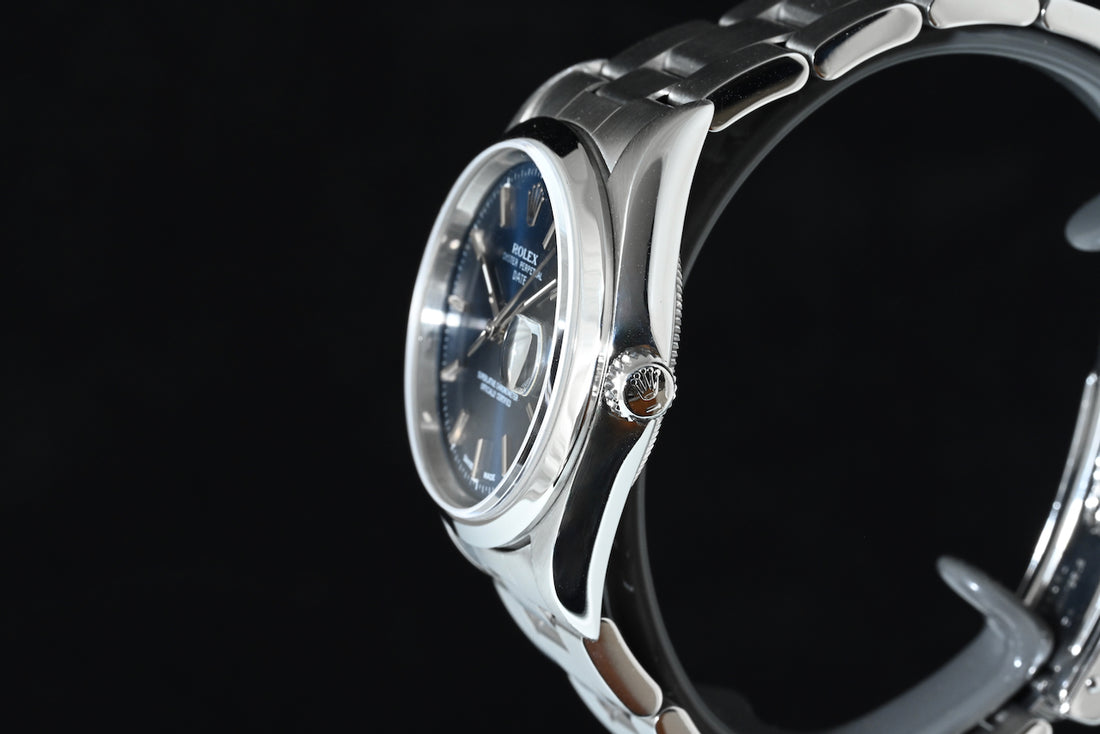 Rolex | Oyster Perpetual Date Ref. 15200, 34 mm, steel, blue dial, Year 1996