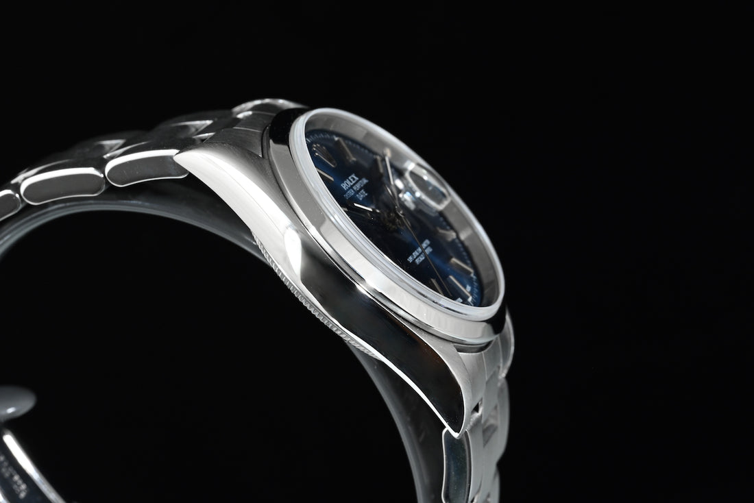 Rolex | Oyster Perpetual Date Ref. 15200, 34 mm, steel, blue dial, Year 1996