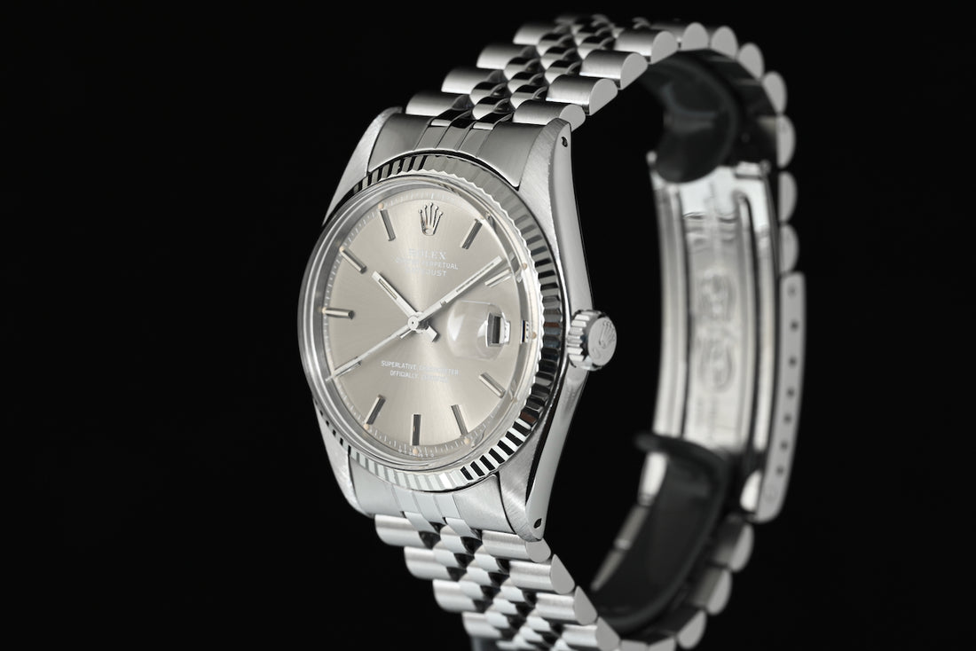 ROLEX | Oyster Perpetual DATEJUST 36 mm. Ref. 1601 Steel/White gold bezel | Year 1976 Grey dial