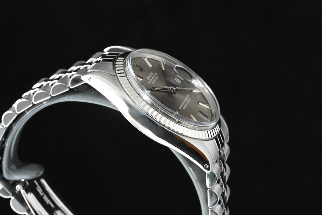 ROLEX | Oyster Perpetual DATEJUST 36 mm. Ref. 1601 Steel/White gold bezel | Year 1976 Grey dial
