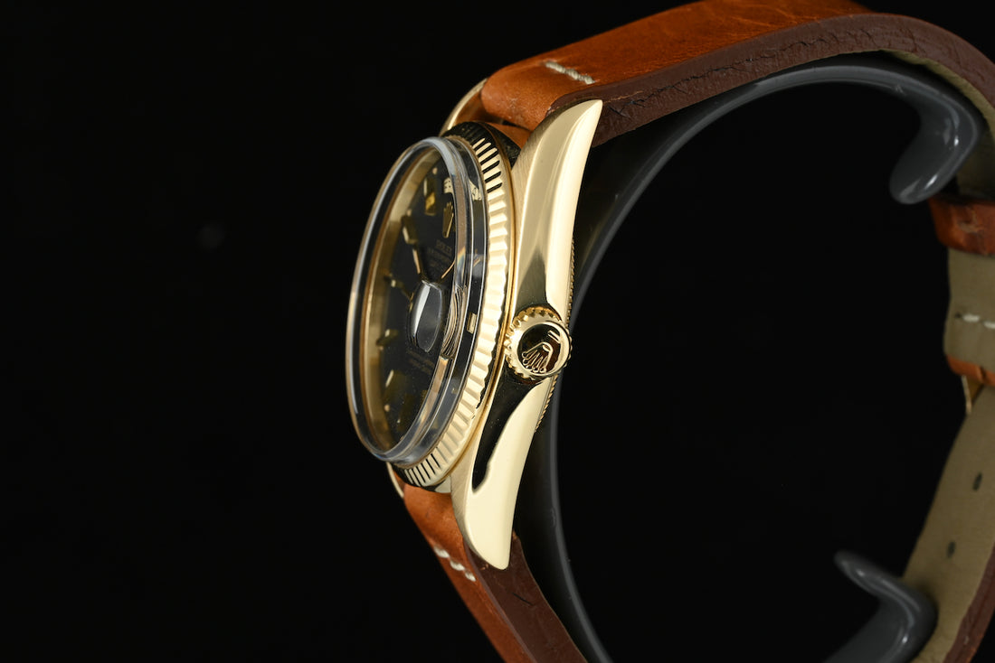 ROLEX | Oyster Perpetual DAY-DATE Yellow gold/leather 36 mm. Ref. 1803 from 1975