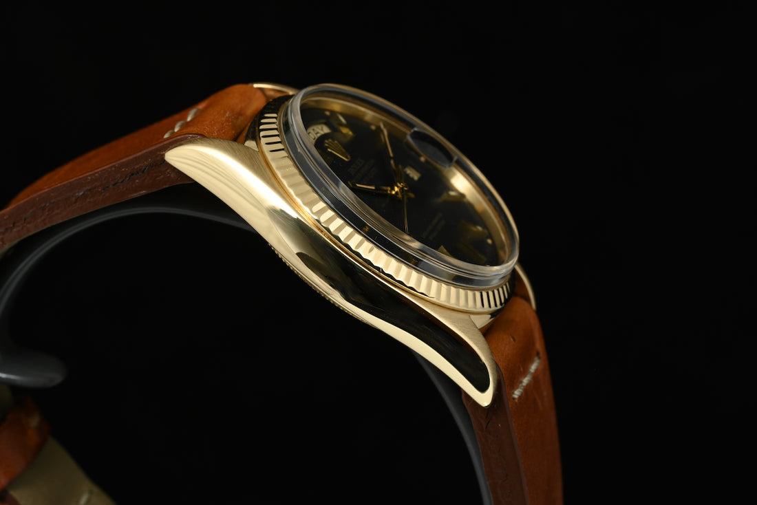 ROLEX | Oyster Perpetual DAY-DATE Yellow gold/leather 36 mm. Ref. 1803 from 1975