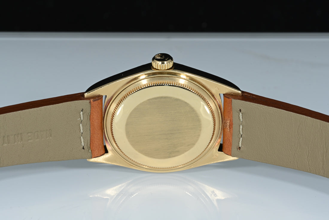 ROLEX | Oyster Perpetual DAY-DATE Yellow gold/leather 36 mm. Ref. 1803 from 1975