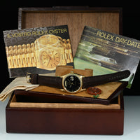 Rolex | Oyster Perpetual Day-Date Ref. 18038 Black dial Oro giallo 18 Kt. Scatola Rolex 1979