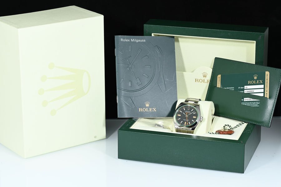 ROLEX | Oyster Perpetual MILGAUSS Green Vetro Verde Ref. 116400GV Scatola e Garanzia Rolex, 2008