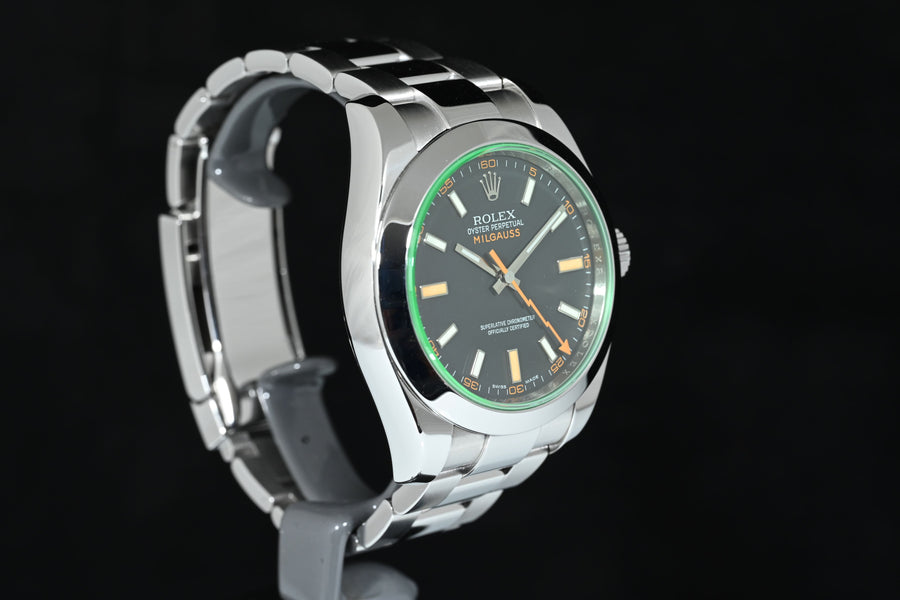 ROLEX | Oyster Perpetual MILGAUSS Green Vetro Verde Ref. 116400GV Scatola e Garanzia Rolex, 2008