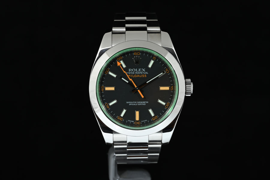 ROLEX | Oyster Perpetual MILGAUSS Green Vetro Verde Ref. 116400GV Scatola e Garanzia Rolex, 2008