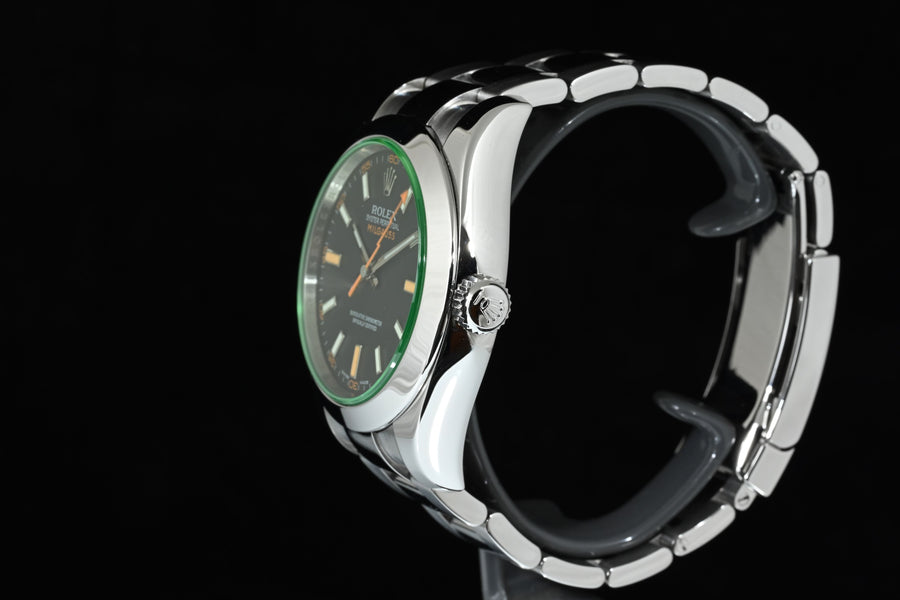 ROLEX | Oyster Perpetual MILGAUSS Green Vetro Verde Ref. 116400GV Scatola e Garanzia Rolex, 2008
