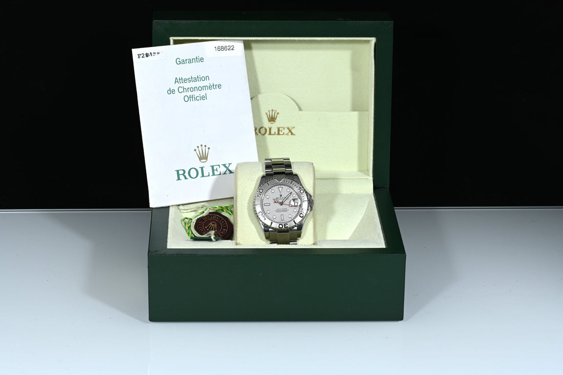 ROLEX | YACHT MASTER Lady Ref. 168622 Rolesium 35 mm. - Rolex box and guarantee, 2005