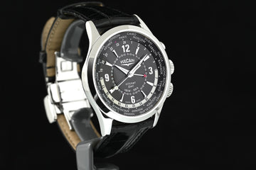 Vulcain | Aviator Certified Cricket GMT Mechanical Alarm - Sveglia | Acciaio Ref. 100108.028 Scatola Vulcain 2014