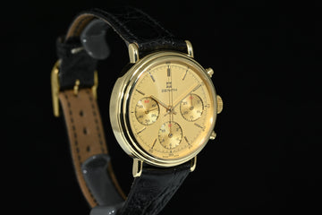 ZENITH | Tricompax 146 HP Chronograph  Oro giallo 18 Kt. Carica manuale Anni '90, 37 mm.