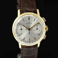 Zenith | STELLINA Chronograph watch 1960s 35 mm. Manual wind, Yellow gold